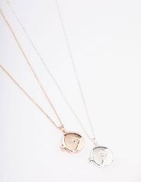 Mixed Metal Star Diamante Locket Necklace Pack - link has visual effect only