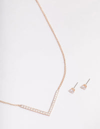Rose Gold Cubic Zirconia Jewellery Set - link has visual effect only