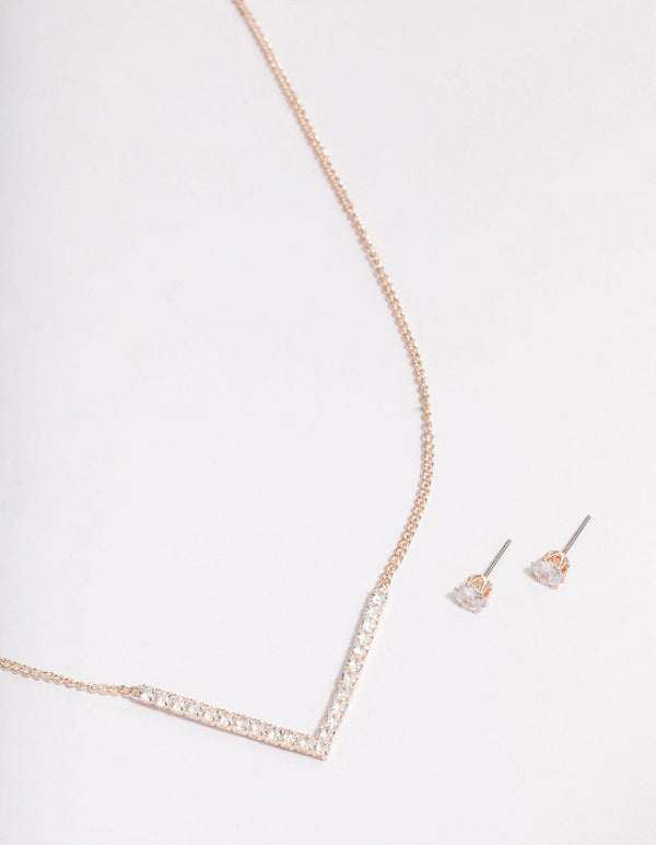 Rose Gold Cubic Zirconia Jewellery Set