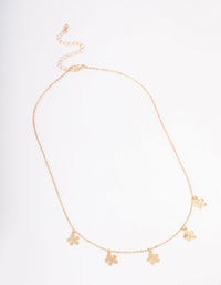 Gold Clean Flower Droplet Necklace - link has visual effect only