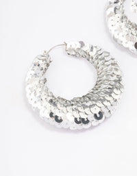 Green Large Sequin Hoop Earrings - link has visual effect only