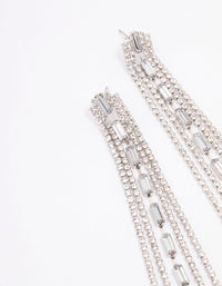 Silver Mixed Diamante Cupchain Drop Earrings - link has visual effect only