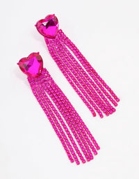 Pink Heart Cupchain Drop Earrings - link has visual effect only