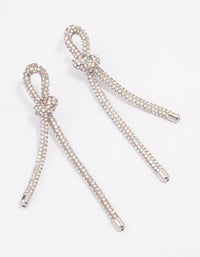 Diamante Knotted Loop Rope Stud Earrings - link has visual effect only