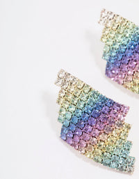Rainbow Diamante Shape Stud Earrings - link has visual effect only