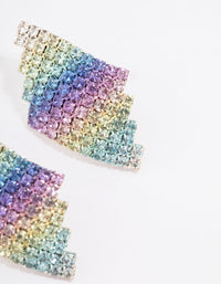 Rainbow Diamante Shape Stud Earrings - link has visual effect only