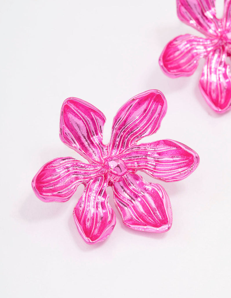 Pink Small Flower Stud Earrings