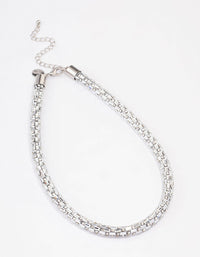 Rhodium Mixed Stone Necklace - link has visual effect only