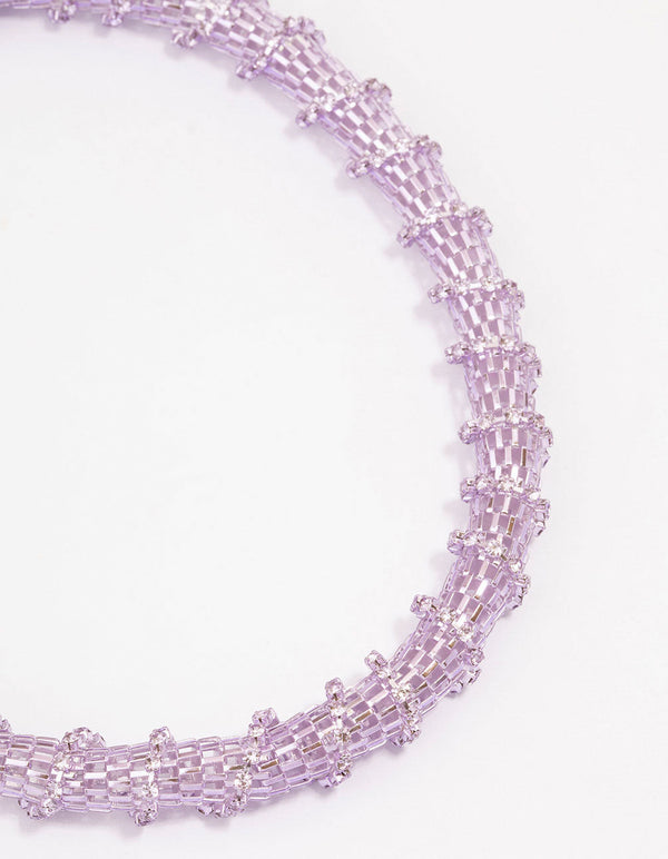 Lilac Cupchain Wrapped Short Necklace