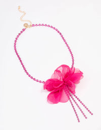 Fuchsia Cupchain Long Flower Necklace - link has visual effect only