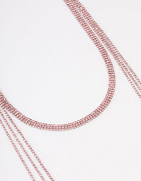 Pink Triple Row Cupchain Scarf Necklace - link has visual effect only