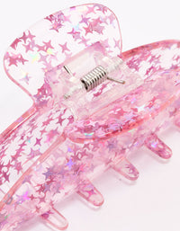 Pink Glitter Clear Hair Claw Clip - link has visual effect only