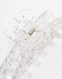 Clear Glitter Hair Claw Clip - link has visual effect only