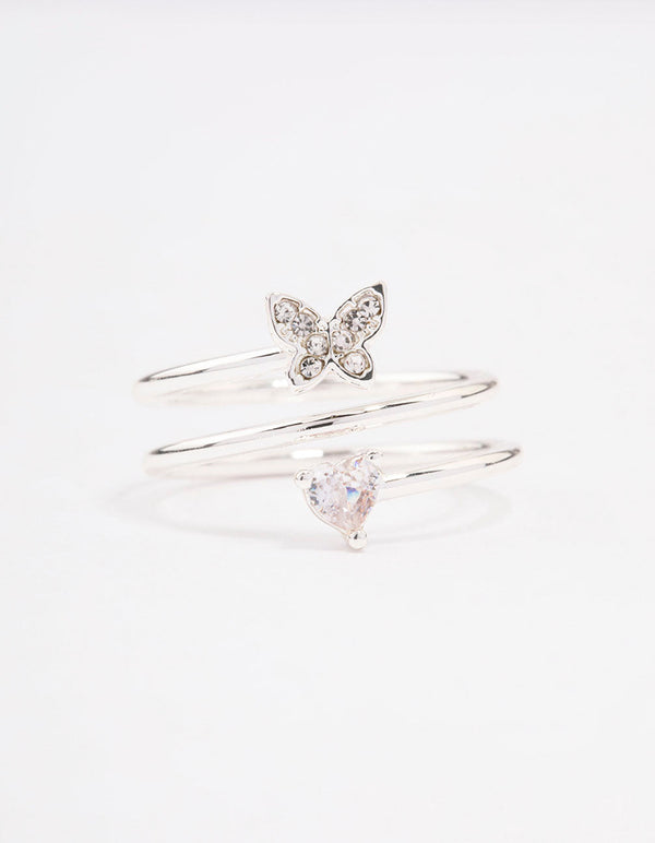 Silver Butterfly Wrap Rings - Lovisa