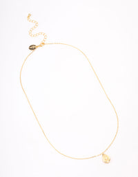 Gold Plated Teardrop Pendant Necklace - link has visual effect only