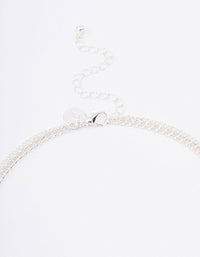 Silver Plated Diamante Cross Layered Curb Necklace - link has visual effect only