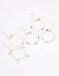 Gold Star Moon Bracelet & Anklet 5-Pack - link has visual effect only