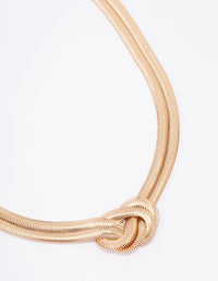 Gold Double Row Snake Chain Knotted Necklace - link has visual effect only