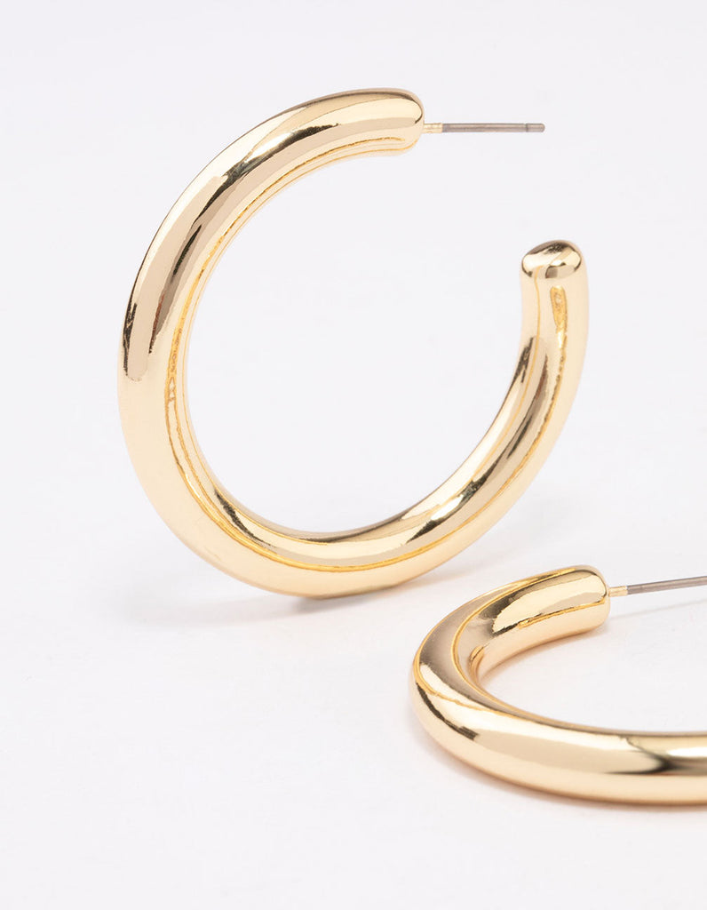 Gold Plated Large Hoop Earrings