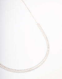 Silver Plated Baguette Chain Cubic Zirconia Necklace - link has visual effect only