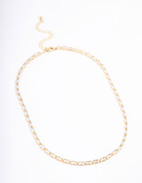 Gold Plated Baguette Cubic Zirconia Necklace - link has visual effect only