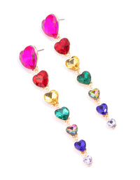 Gold Multi Heart Drop Earrings - link has visual effect only