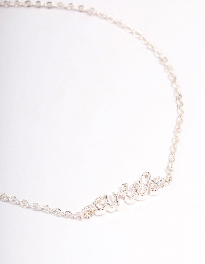 Silver Plated Aries Script Bracelet