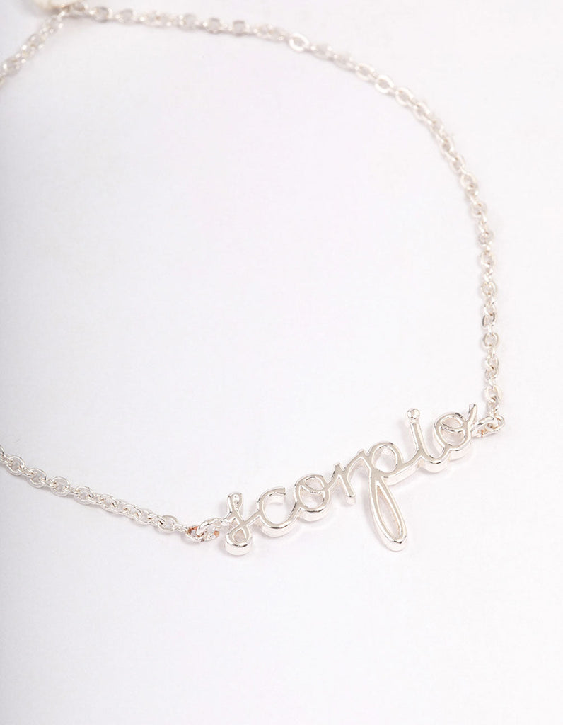 Silver Plated Scorpio Script Bracelet