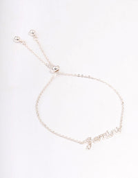 Silver Plated Gemini Script Bracelet - link has visual effect only