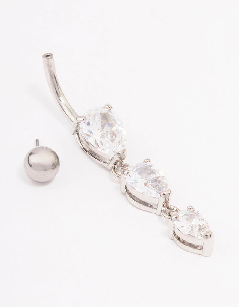 Surgical Steel Triangular Graduating Pear Belly Ring