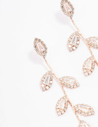 Rose Gold Diamante Leaf Drop Earrings - link has visual effect only