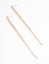 Gold Round Diamante Cupchain Drop Earrings - link has visual effect only