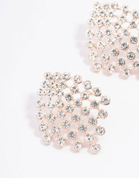 Rose Gold Round Diamante Stud Earrings - link has visual effect only