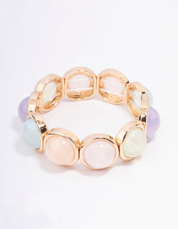 Gold Acrylic Iridescent Circle Bangle