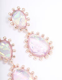 Rose Gold Iridescent Diamante Pear Drop Earrings - link has visual effect only