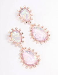 Rose Gold Iridescent Diamante Pear Drop Earrings - link has visual effect only