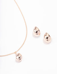 Rose Gold Teardrop Jewellery Set - link has visual effect only