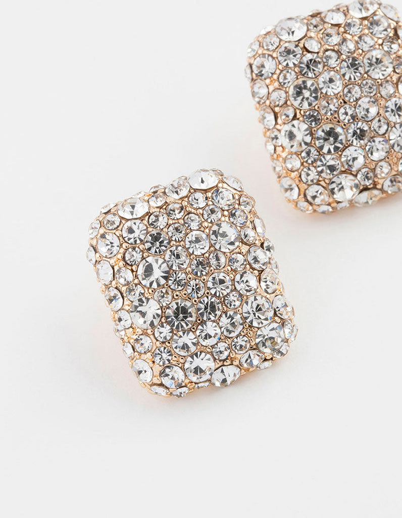 Gold Luxe Square Stud Earrings