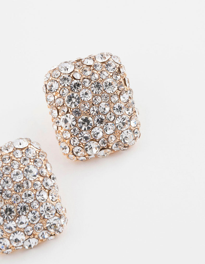 Gold Luxe Square Stud Earrings