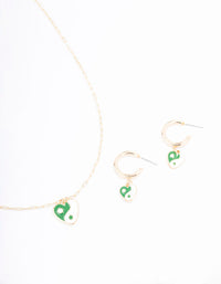 Gold Yin & Yang Heart Jewellery Set - link has visual effect only