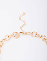 Gold Flower Diamante Cupchain Necklace - link has visual effect only