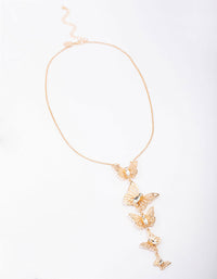 Gold Butterfly Drop Necklace - link has visual effect only