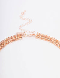 Rose Gold Cupchain Layered Choker Necklace - link has visual effect only