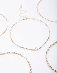 Gold Round & Pear Choker 5-Pack - link has visual effect only