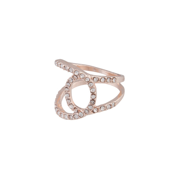 Rose Gold Looped Diamante Ring | Jewelery | Necklaces | Rings | Lovisa