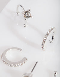 Silver Classic Diamante Ear Stack - link has visual effect only