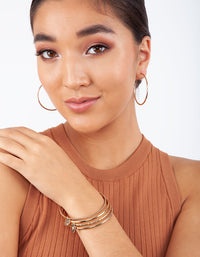 Gold Sleeper Round Hoop Earring Pack - link has visual effect only